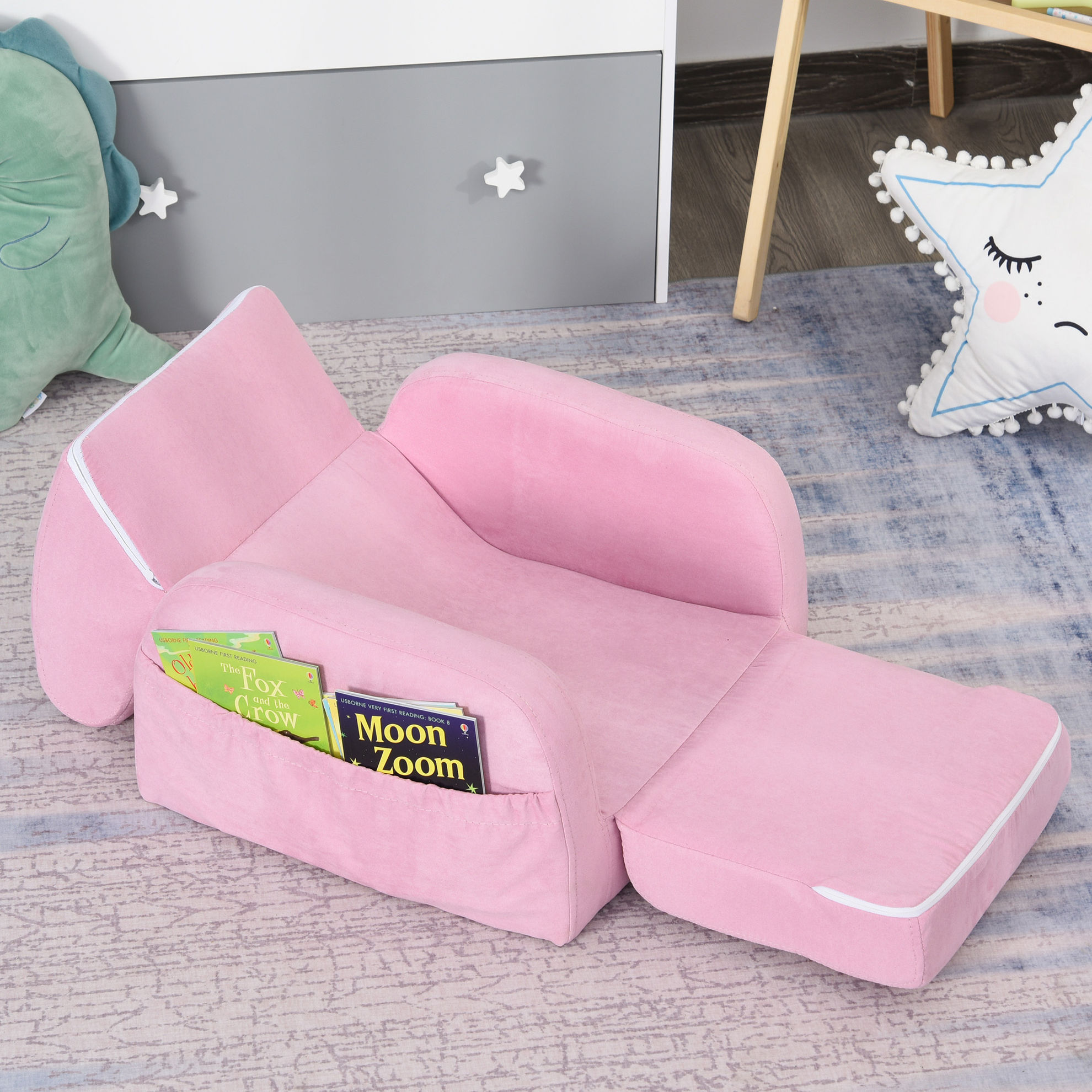 Kindersessel mit ausklappbarem Kissen Farbe: rosa | Weltbild.de
