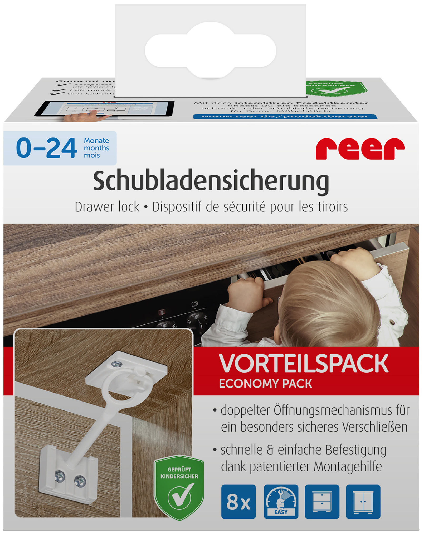 Kindersicherung SCHRANK UND SCHUBLADE 8 Stück kaufen