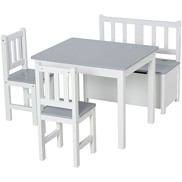 Homcom Kindersitzgruppe als 4 teiliges Set (Farbe: grau)