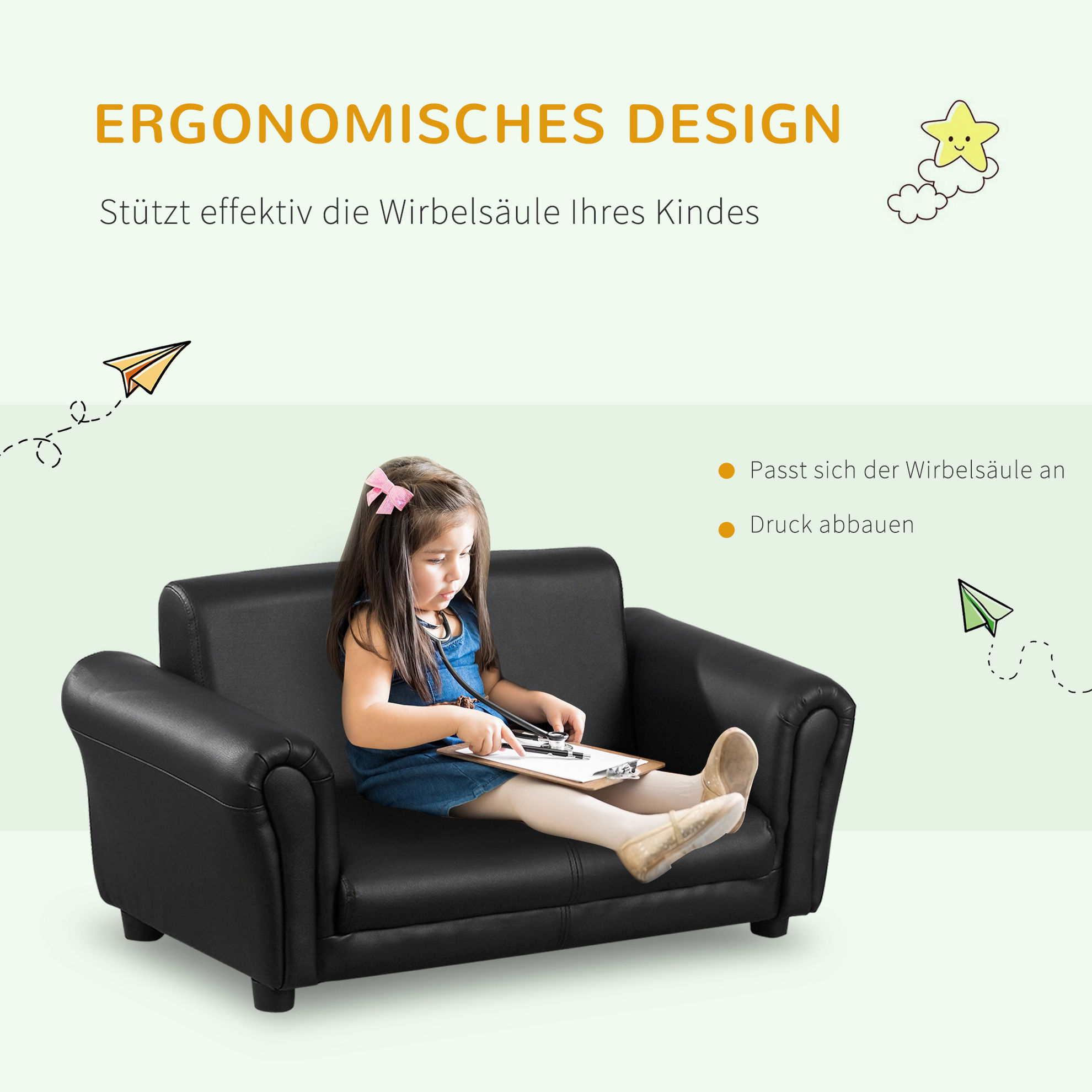 Kindersofa mit Hocker Farbe: schwarz bestellen | Weltbild.de