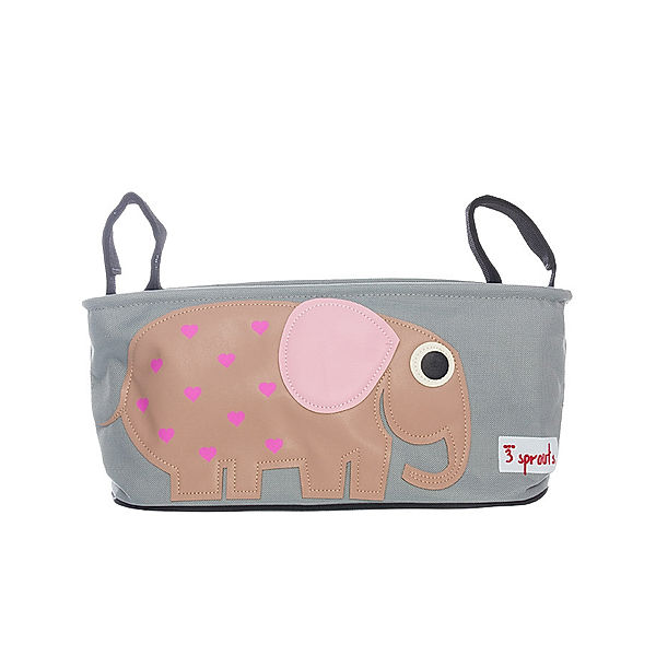 3 sprouts Kinderwagen-Tasche ELEPHANT in grau