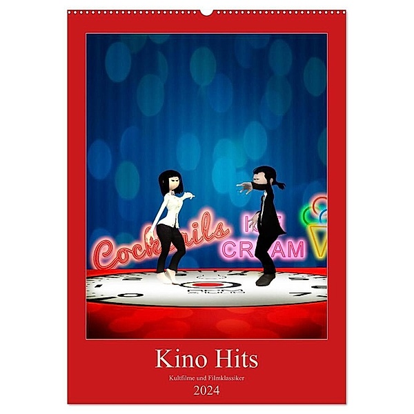 Kino Hits (Wandkalender 2024 DIN A2 hoch), CALVENDO Monatskalender, Norbert Buch