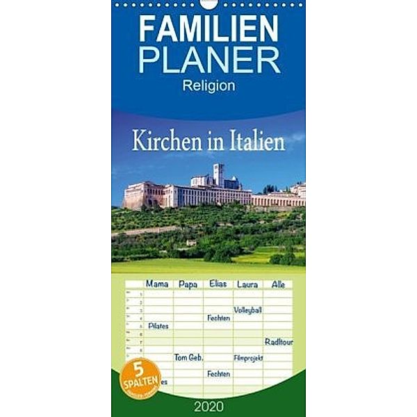 Kirchen in Italien - Familienplaner hoch (Wandkalender 2020 , 21 cm x 45 cm, hoch)