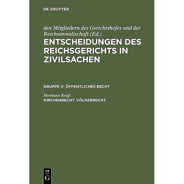 Kirchenrecht. Völkerrecht, Hermann Reuß