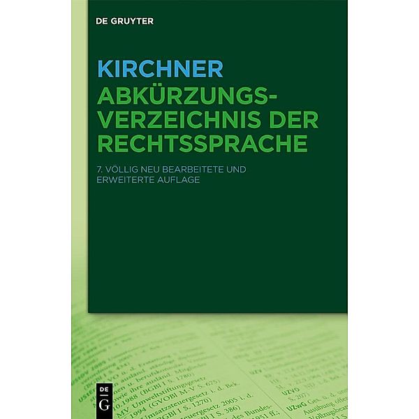 Kirchner. Abkürzungsverzeichnis der Rechtssprache