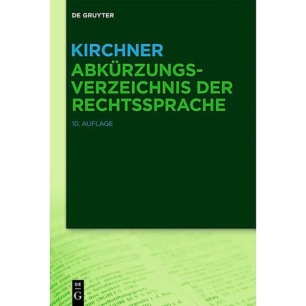 Kirchner - Abkürzungsverzeichnis der Rechtssprache