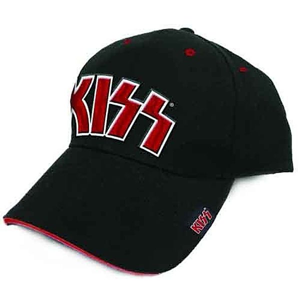 Kiss Baseball Cap Red On White Logo,  Puff Embroidered (Fanartikel)