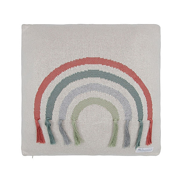 Kindsgut Kissenbezug REGENBOGEN (45x45) in grau