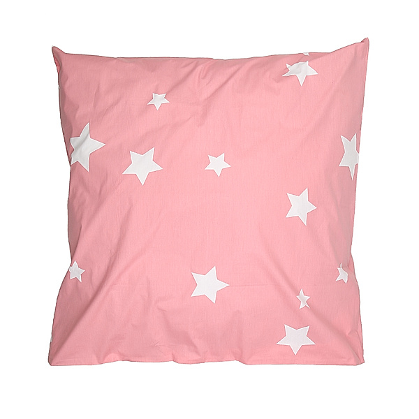 Volltreffer Kissenbezug WHITE STARS (80x80) in rosa