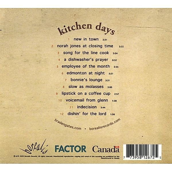 Kitchen Days, Braden Gates