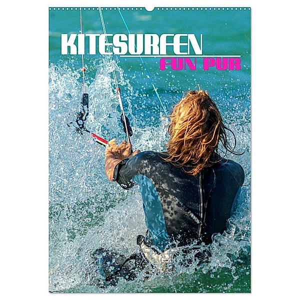 Kitesurfen - Fun pur (Wandkalender 2024 DIN A2 hoch), CALVENDO Monatskalender, Renate Utz