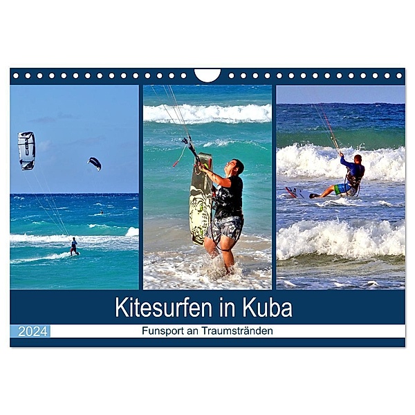 Kitesurfen in Kuba - Funsport an Traumstränden (Wandkalender 2024 DIN A4 quer), CALVENDO Monatskalender, Henning von Löwis of Menar