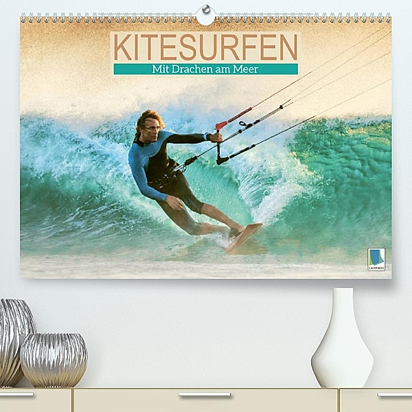 Kitesurfen: Mit Drachen am Meer (Premium, hochwertiger DIN A2 Wandkalender 2023, Kunstdruck in Hochglanz), Calvendo