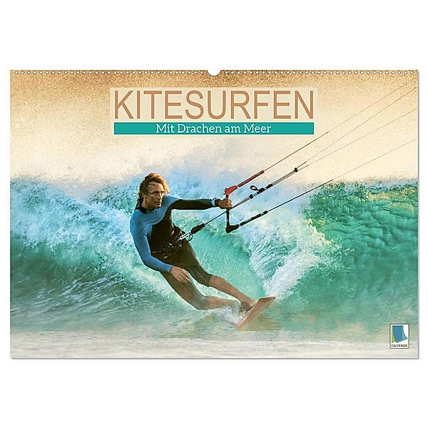 Kitesurfen: Mit Drachen am Meer (Wandkalender 2024 DIN A2 quer), CALVENDO Monatskalender, Calvendo