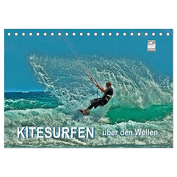 Kitesurfen - über den Wellen (Tischkalender 2024 DIN A5 quer), CALVENDO Monatskalender, Peter Roder