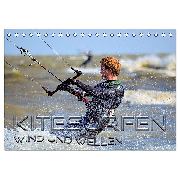 Kitesurfen - Wind und Wellen (Tischkalender 2024 DIN A5 quer), CALVENDO Monatskalender, Renate Bleicher