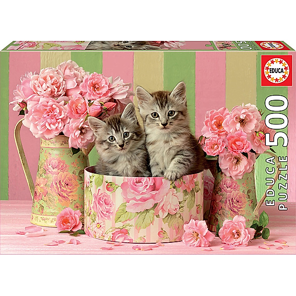 Educa Puzzle, Carletto Deutschland Kittens with Roses (Puzzle)
