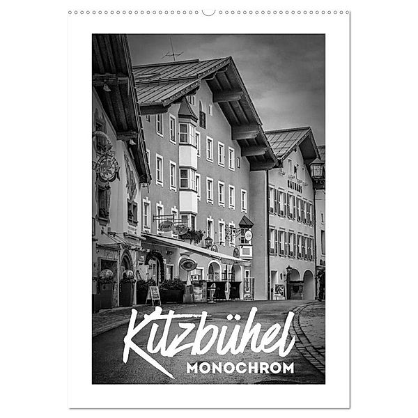 Kitzbühel Monochrom (Wandkalender 2024 DIN A2 hoch), CALVENDO Monatskalender, Melanie Viola