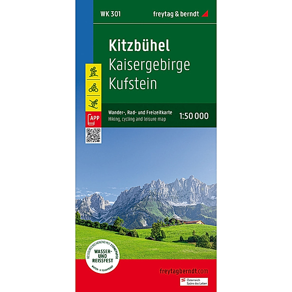Kitzbühel, Wander-, Rad- und Freizeitkarte 1:50.000, freytag & berndt, WK 301