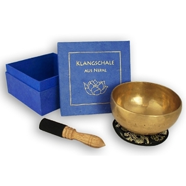 Klangschalen-Set Box 1 bedruckt Lotusblüte blau
