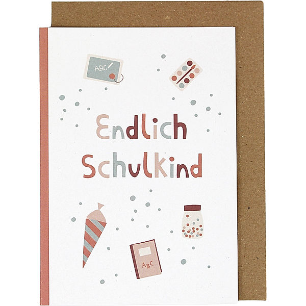 ava&yves Klappkarte ENDLICH SCHULKIND 2er Pack in rot