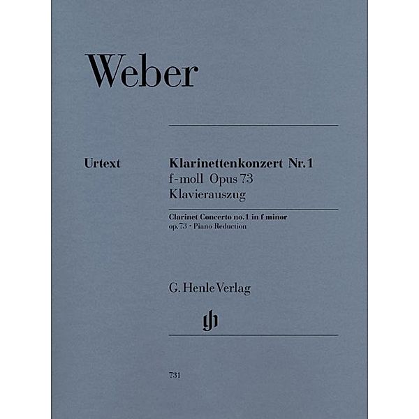 Klarinettenkonzert  Nr.1 f-Moll op.73, Klavierauszug, Carl Maria von Weber - Klarinettenkonzert Nr. 1 f-moll op. 73