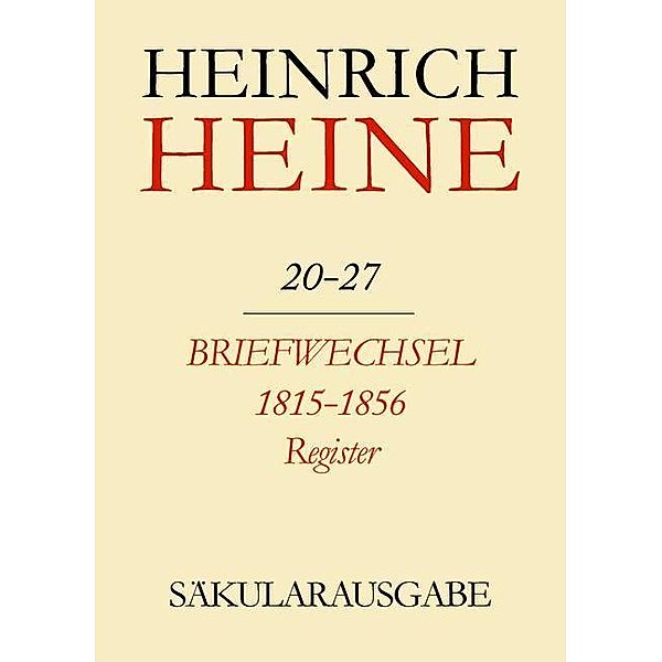 Klassik Stiftung Weimar und Centre National de la Recherche Scientifique: Heinrich Heine Säkularausgabe - Briefwechsel 1815-1856. Register, BAND 20-27 R