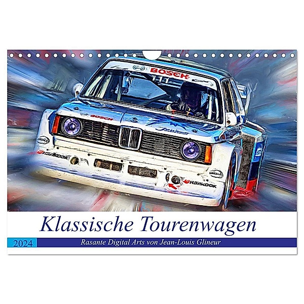 Klassische Tourenwagen - Rasante Digital Arts von Jean-Louis Glineur (Wandkalender 2024 DIN A4 quer), CALVENDO Monatskalender, Jean-Louis Glineur