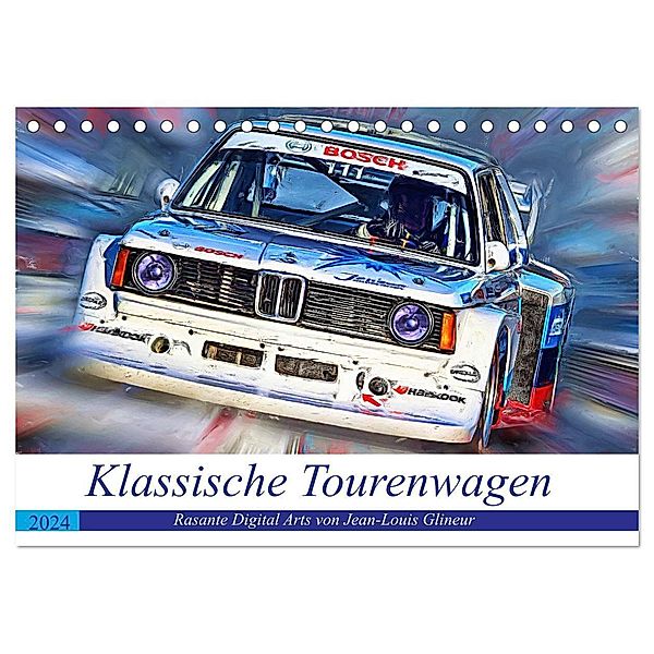 Klassische Tourenwagen - Rasante Digital Arts von Jean-Louis Glineur (Tischkalender 2024 DIN A5 quer), CALVENDO Monatskalender, Jean-Louis Glineur