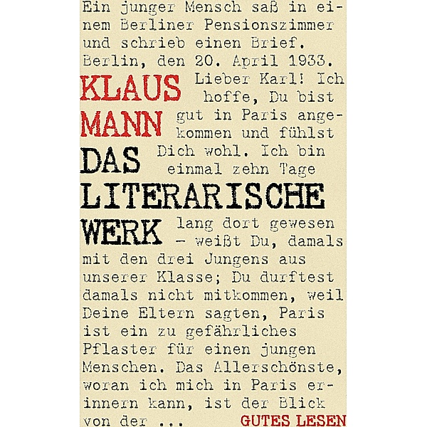 Klaus Mann - Das literarische Werk, Klaus Mann