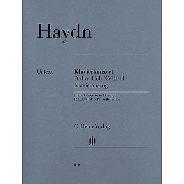 Klavierkonzert (Cembalokonzert) D-Dur Hob. XVIII:11, Klavierauszug, Joseph Haydn - Klavierkonzert (Cembalo) D-dur Hob. XVIII:11