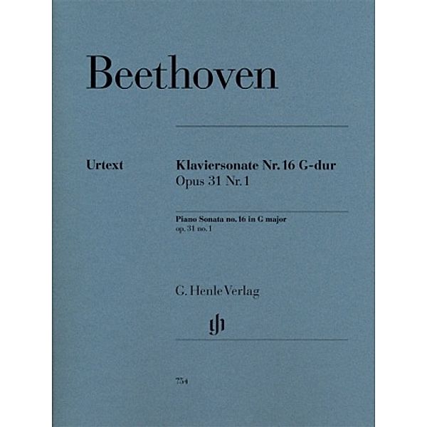 Klaviersonate G-Dur op.31,1, revidierte Neuausgabe, Ludwig van Beethoven - Klaviersonate Nr. 16 G-dur op. 31 Nr. 1