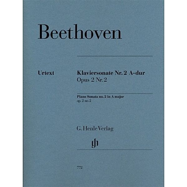 Klaviersonate Nr. 2 A-dur op. 2,2, Klavier zu zwei Händen, Ludwig van - Klaviersonate Nr. 2 A-dur op. 2 Nr. 2 Beethoven, Ludwig van Beethoven - Klaviersonate Nr. 2 A-dur op. 2 Nr. 2