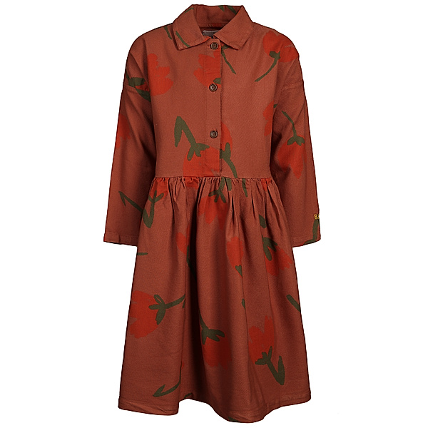 Bobo Choses Kleid BIG FLOWERS – TANDOORI SPICE in rotbraun