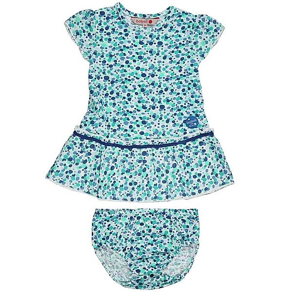 Boboli Kleid BUBBLES 2-teilig mit Rüschen in grün/blau