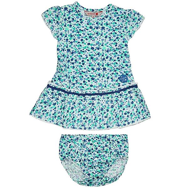 Boboli Kleid BUBBLES 2-teilig mit Rüschen in grün/blau