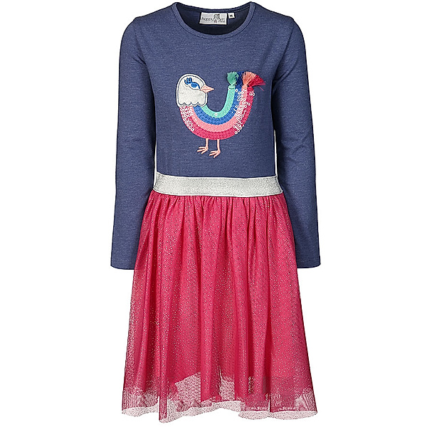 happy girls Kleid COLORFUL BIRD mit Tüllrock in blau/pink