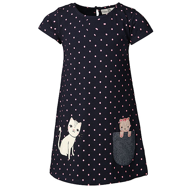 happy girls Kleid KATZEN gepunktet in navy