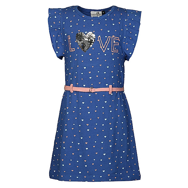 happy girls Kleid LOVE mit Wende-Pailletten in royalblau