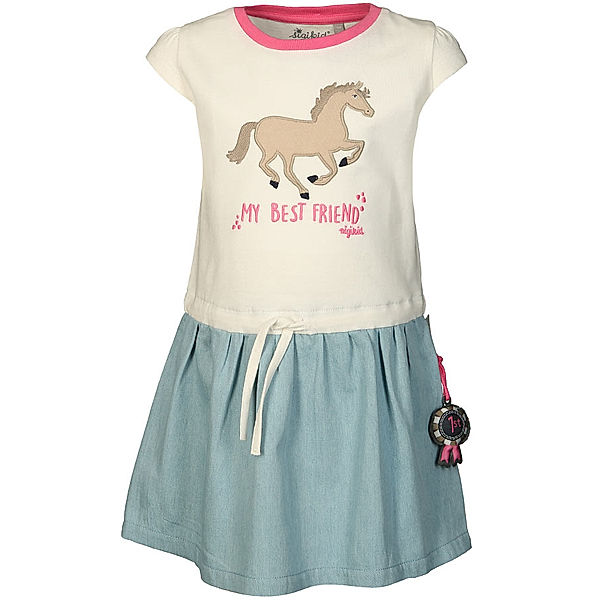 Sigikid Kleid MINI – SPARKLING PONY in weiss/blau