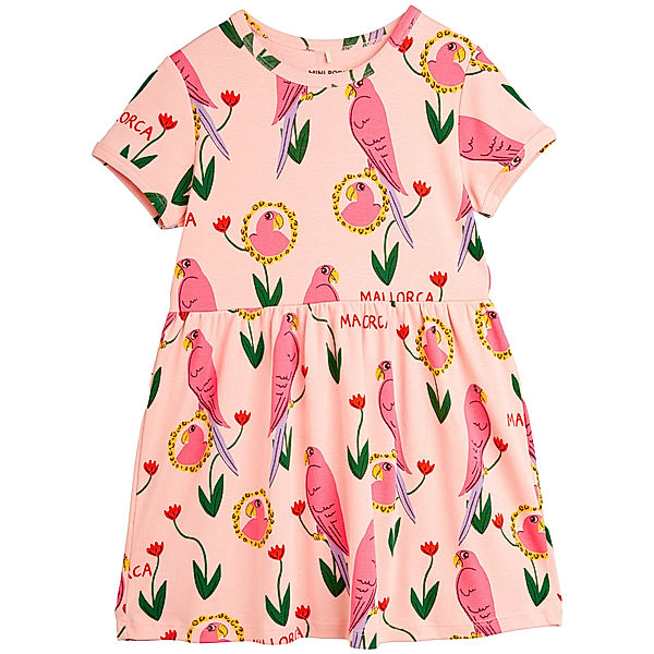 mini rodini Kleid PARROT AOP in pink