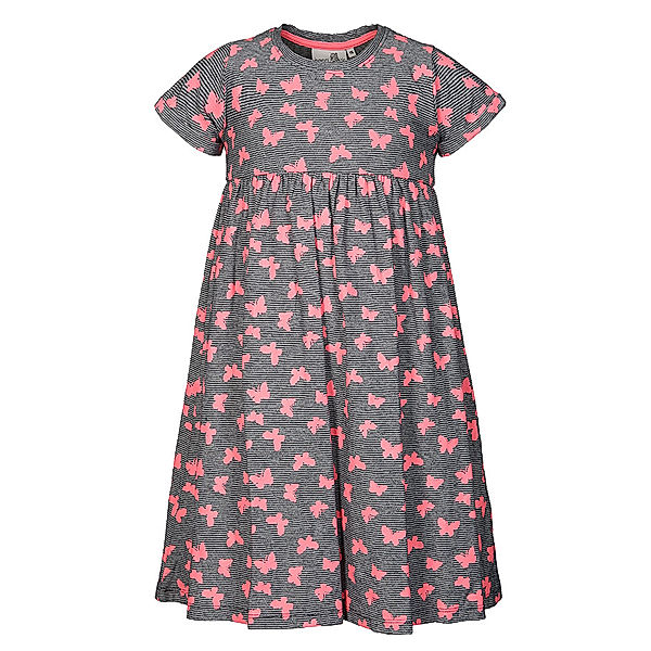 happy girls Kleid SCHMETTERLING geringelt in navy