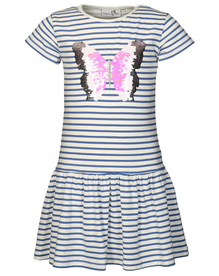 Kleid SCHMETTERLING mit Wende-Pailletten in weiß blau | Weltbild.at
