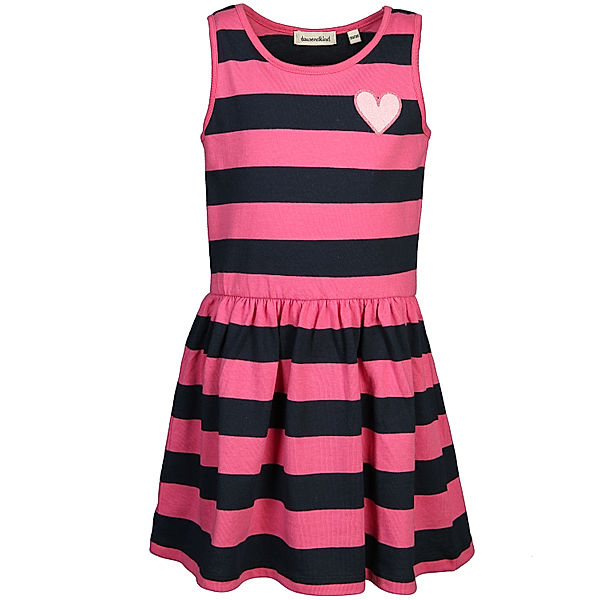 tausendkind essentials Kleid SMALL HEART gestreift in dunkelblau/rosa