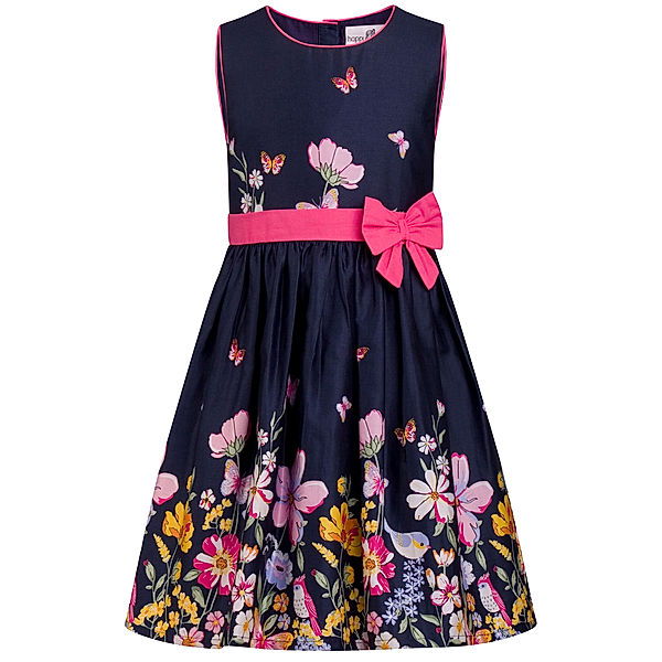 happy girls Kleid SPRING FLOWERS ärmellos mit Schleife in navy