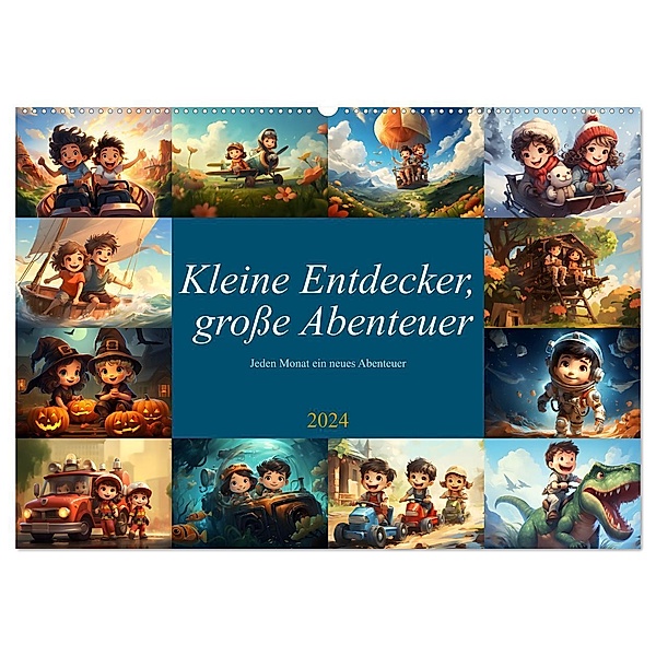 Kleine Entdecker, grosse Abenteuer (Wandkalender 2024 DIN A2 quer), CALVENDO Monatskalender, Michael Sauer