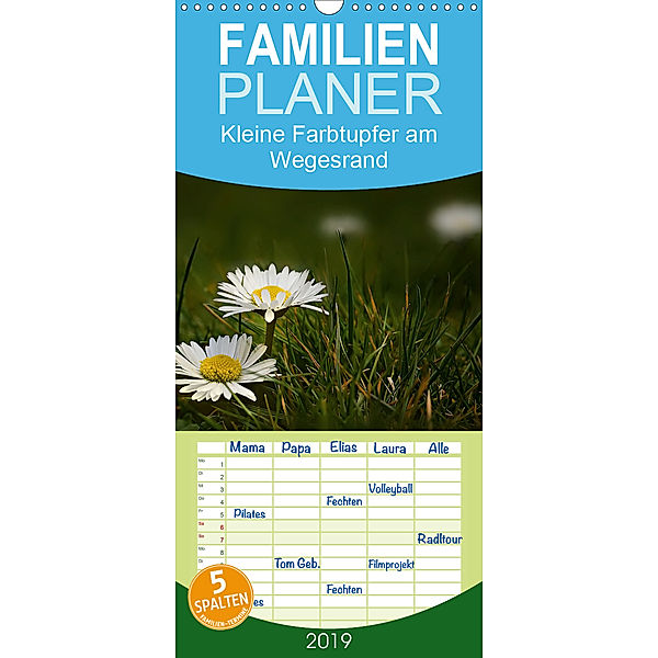 Kleine Farbtupfer am Wegesrand - Familienplaner hoch (Wandkalender 2019 , 21 cm x 45 cm, hoch), N N