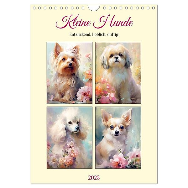 Kleine Hunde. Entzückend, lieblich, duftig (Wandkalender 2025 DIN A4 hoch), CALVENDO Monatskalender, Calvendo, Rose Hurley
