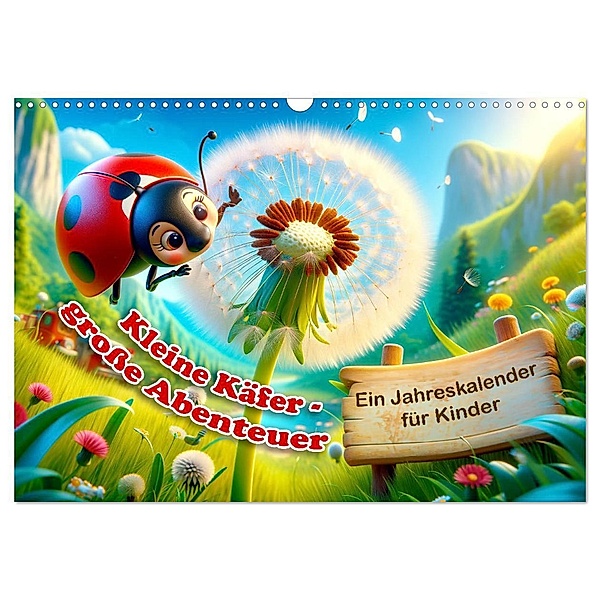 Kleine Käfer, große Abenteuer: Ein Jahreskalender für Kinder (Wandkalender 2025 DIN A3 quer), CALVENDO Monatskalender, Calvendo, artefacti
