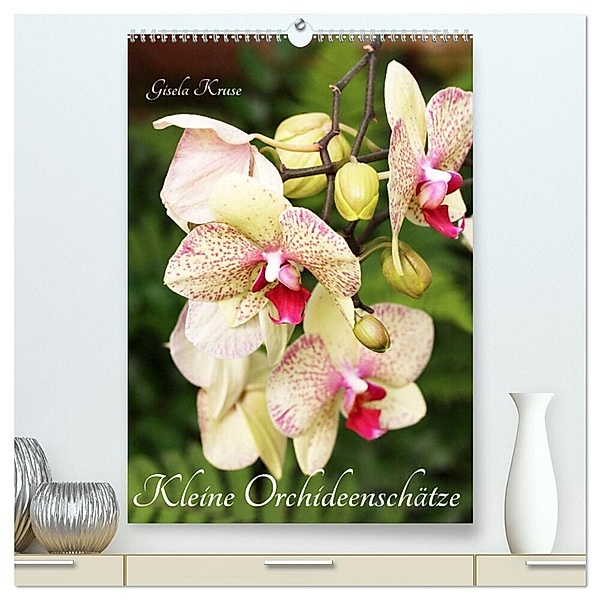 Kleine Orchideenschätze (hochwertiger Premium Wandkalender 2024 DIN A2 hoch), Kunstdruck in Hochglanz, Gisela Kruse